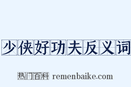 少侠好功夫反义词是什么意思的图片